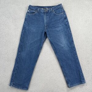 Carhartt Flannel Lined Jeans Men 38x30 Blue Relaxed Fit Heavy Work B172 DST